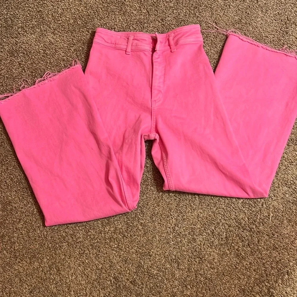 Wide leg jeans hot pink Zara new